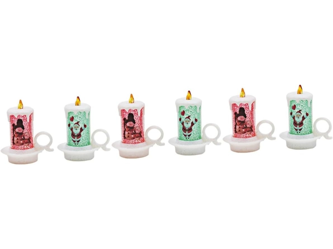 Conjunto De 3 Velas De Led Sem Função De Luz Noturna Para Decoração De Natal, Velas De Chá Seguras Para Casa, Para Famílias Gokoco