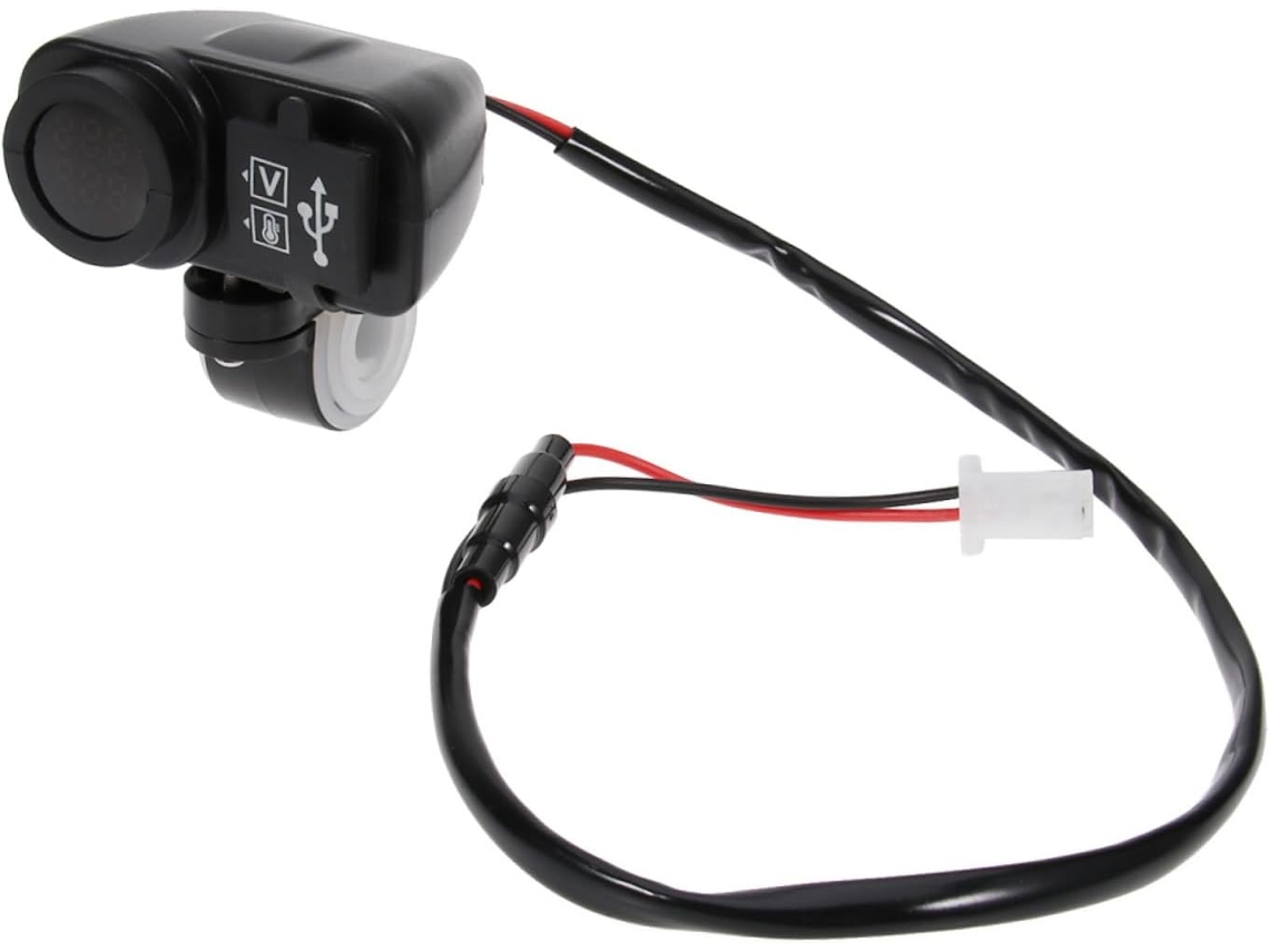 Cabo De Extensão Usb De 1 Peça Com Carregador Usb Duplo E Plugue Para Painel De Motor, Preto.