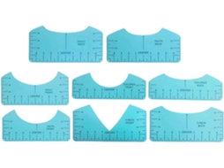 Régua de Calibração para Camisetas Oshhni, 8 Peças, Suprimentos para Aplicação de Vinil com Cola Quente, Azul