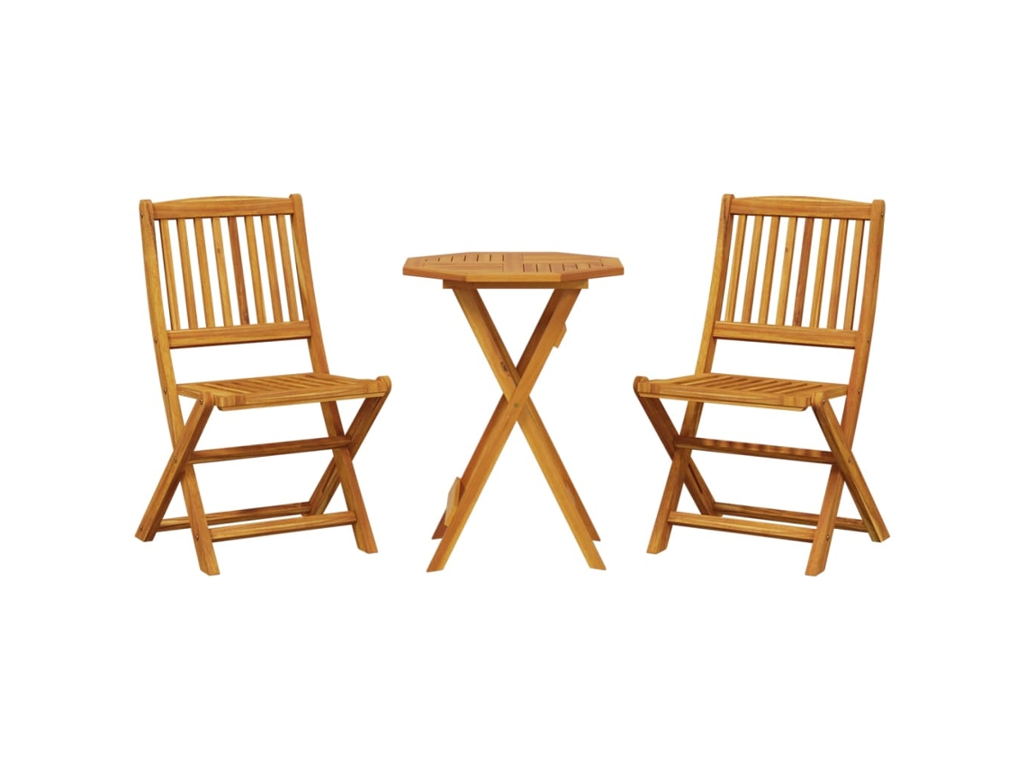 Conjunto de Bistrô Dobrável 3 Pcs Madeira de Acácia Maciça MAISON EXCLUSIVE