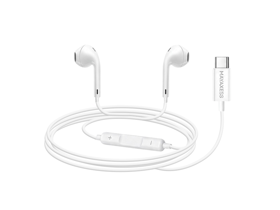 Fones de Ouvido MAYAXESS com fio USB-C para Galaxy A53, microfone