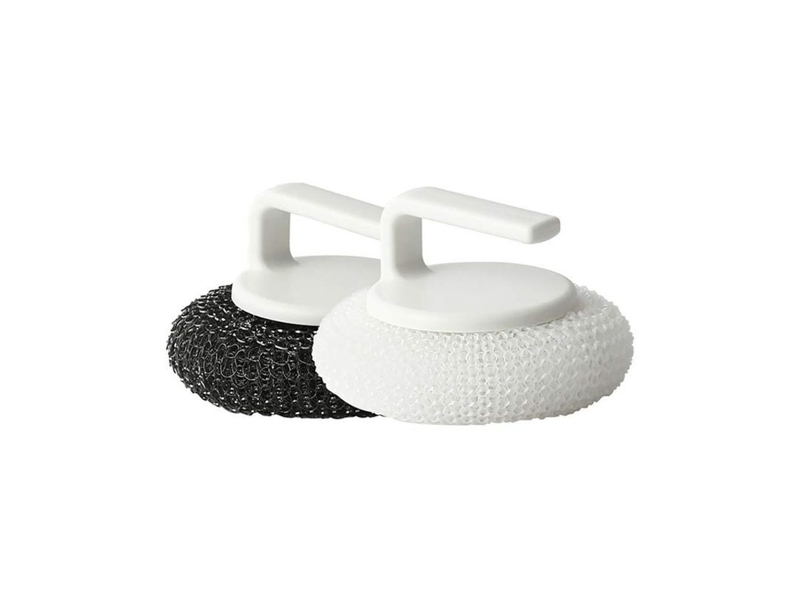 Escovilla de aço inox com mango, esponja escovilhadora de arame preto+branco S/MARCA