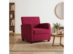 Vidaxl Poltrona Vinho Vermelho Veludo