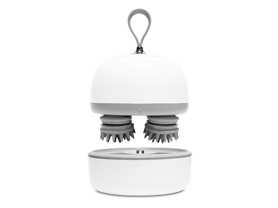 Massageador Elétrico de Couro Cabeludo 4 Modos de Limpeza Da Cabeça Da Escova Massagem Cronometrada para Relaxamento Da Cabeça-1 Branco