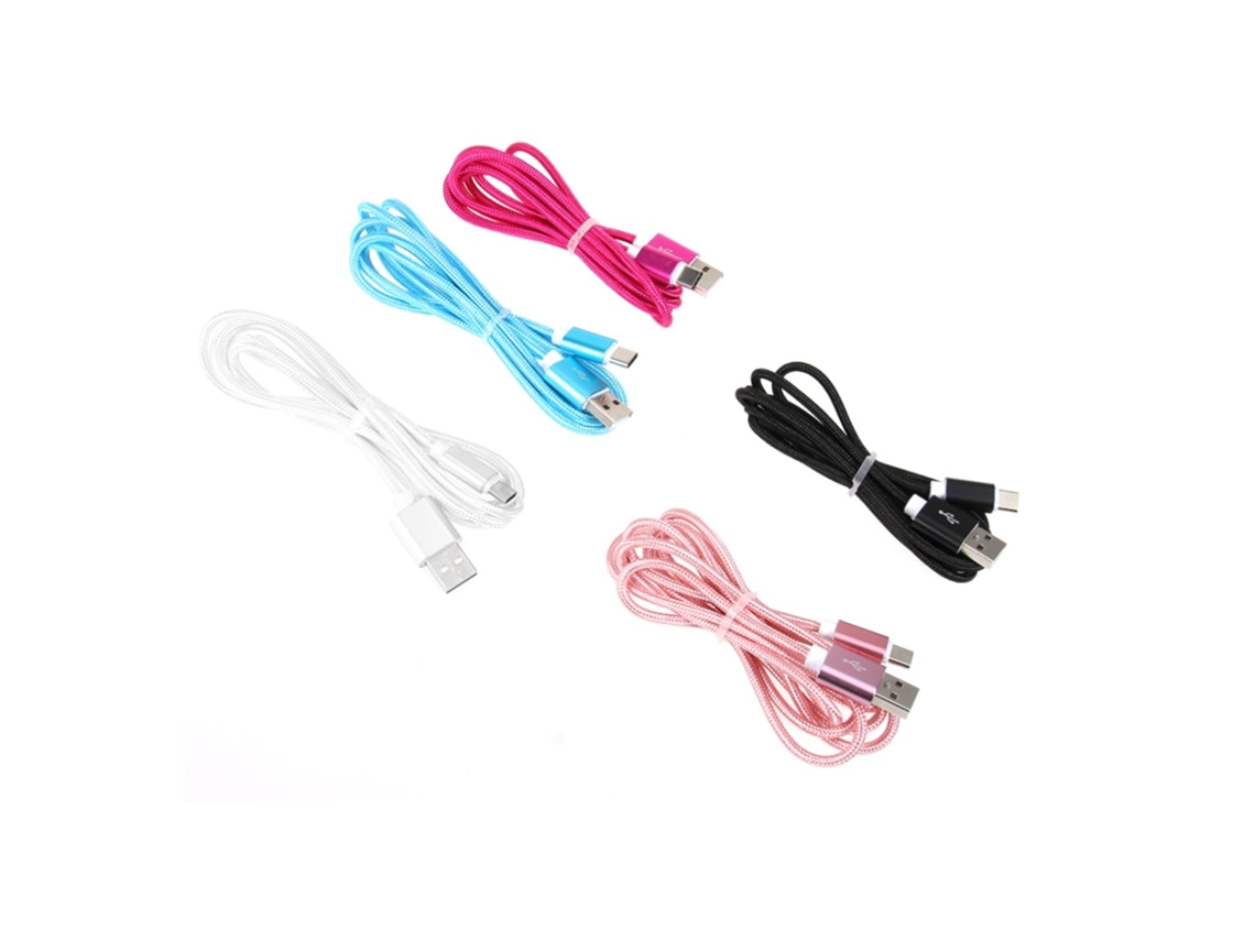 Conjunto De 5 Cabos De Dados Usb Tipo C Para Carregamento E Reposição Em Nylon Trançado Para Celular Carregador Rápido Gokoco