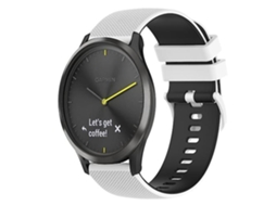 Pulseira De Relógio Garmin Vivomove Silicone Bicolor 20 Mm, Preta E Branca.