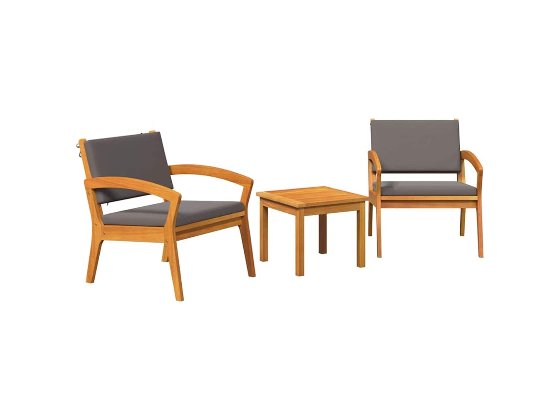 Conjunto Bistrô com Almofada 3 Peças Poliéster Marrom MAISON EXCLUSIVE