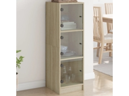 Vidaxl Aparador Alto C/ Portas De Vidro 35x37x109 Cm Carvalho Sonoma