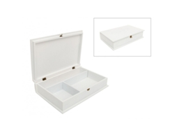 Caixa Batizado Livro C/divisorias Lacada 37x24x9cm Branca 871078