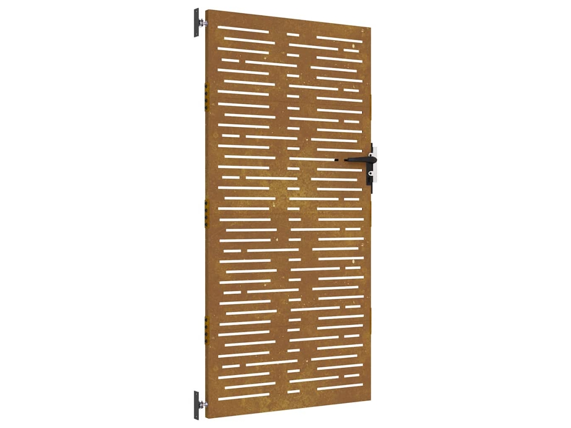 Vidaxl Portão De Jardim 85x200 Cm Aço Corten Design Quadrados
