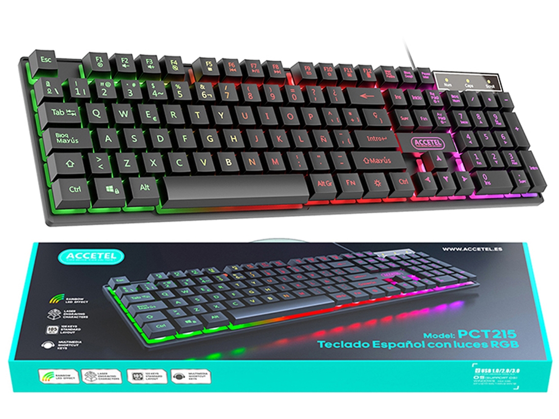 Teclado Gaming ACCETEL PCT215 Preto