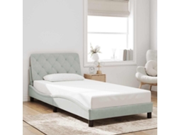 Vidaxl Estrutura De Cama Sem Colchão 100x200 Cm Veludo Cinzento-claro