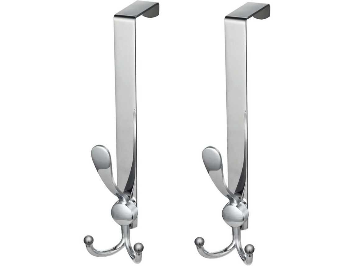 Porta Casacos Para Porta,2 Unidades,gancho De Porta Sem Furos Aço Inoxidável,para Quarto Banheiro Cozinha Btforus (largura 4.5 Cm,prata)