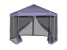 Vidaxl Tenda Festas Pop-up Hexagonal 6 Paredes 3,6x3,1m Azul Escuro