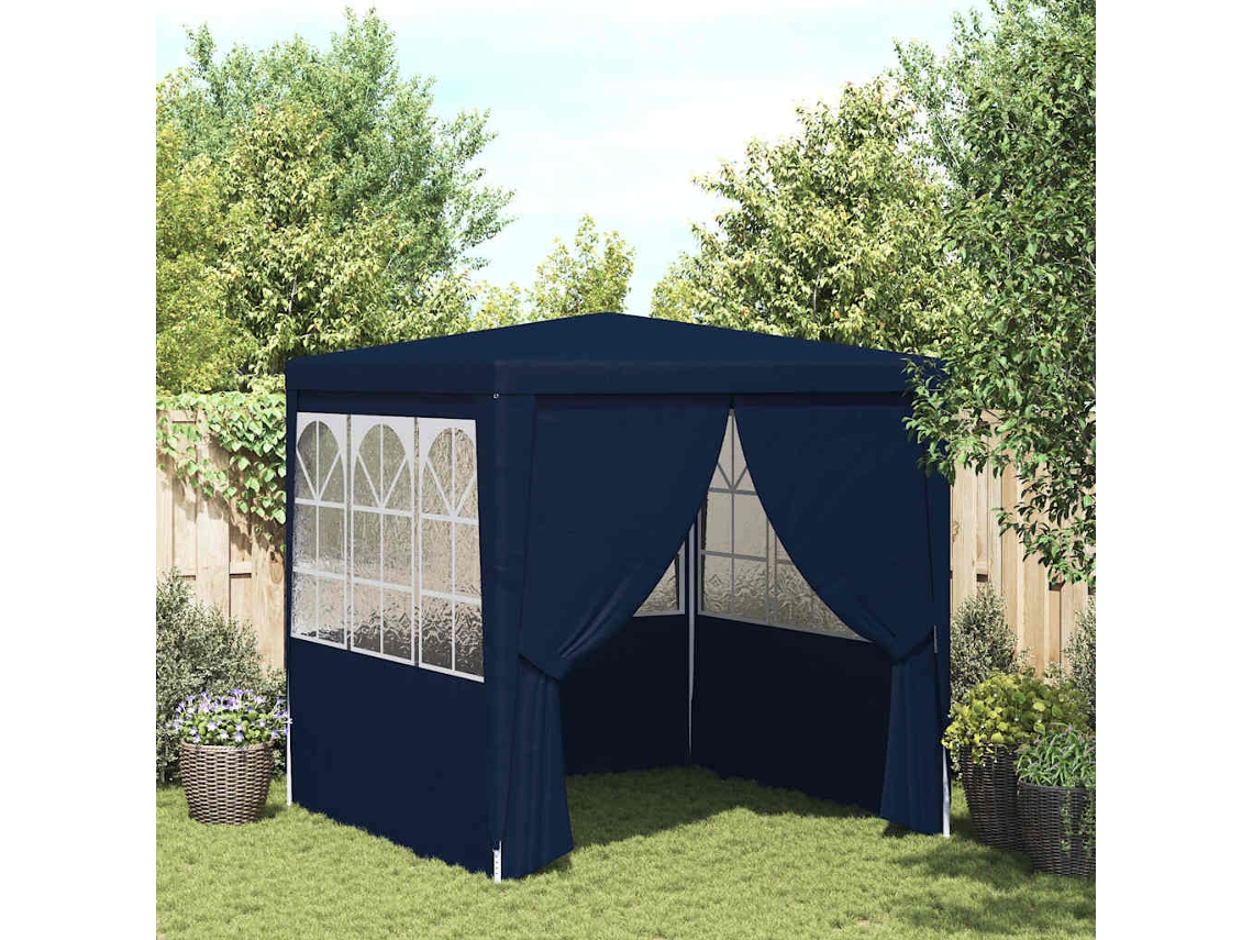 Vidaxl Tenda Festas Com Paredes Laterais 2,5x2,5m 90g/m² Azul
