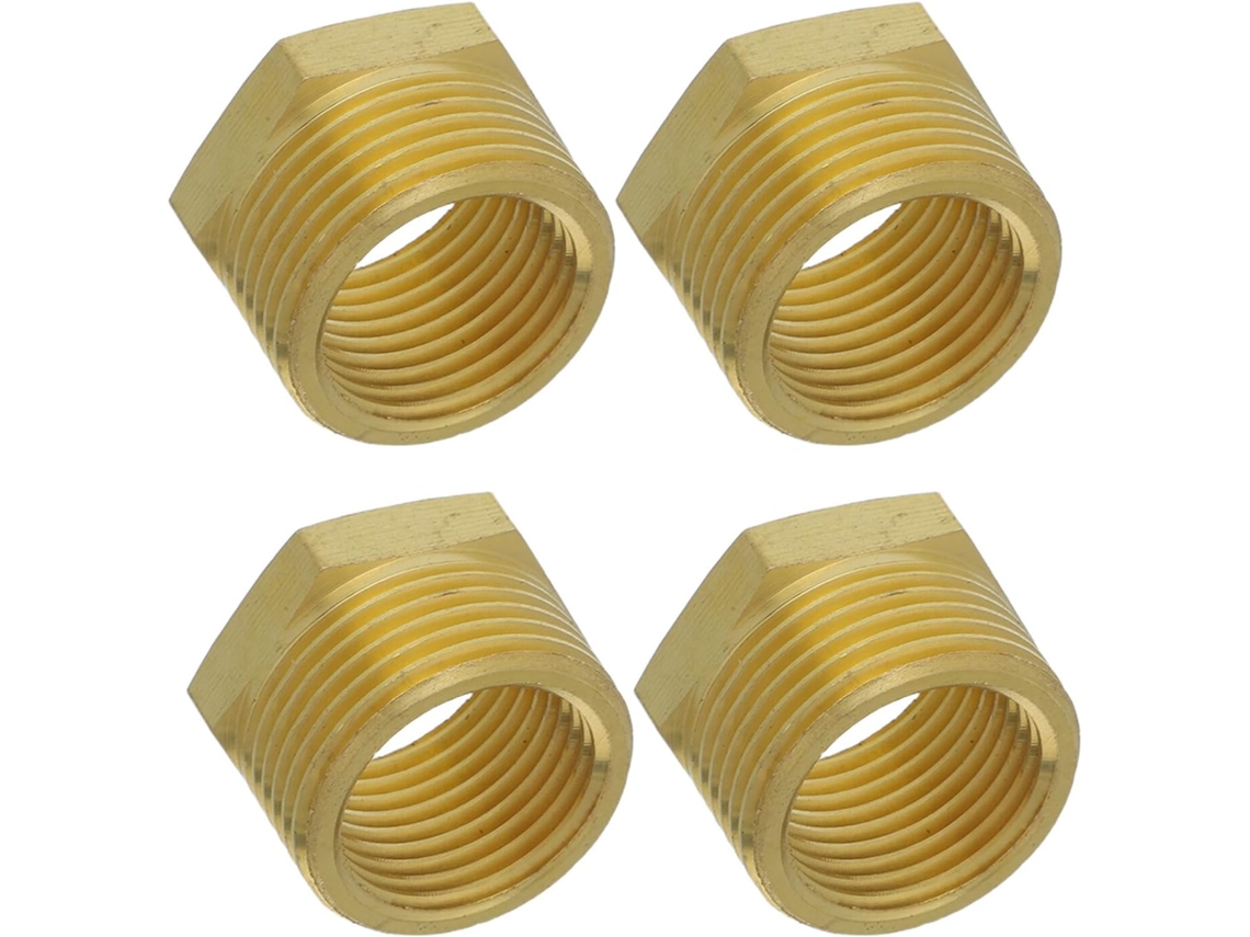 Redutor De Rosca Cobre 4 Peças, 3/4" Para 1/2", Adaptador Latão