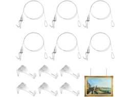 Sistema De Trilho Para Pendurar Quadros, 12 Cabos De 79 Polegadas 200cm, Gancho Ajustável, Kit De Aço Inoxidável 66lb