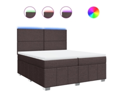 Box Spring Bed, Box Spring Beds Vidaxl Marrom Tecido (200 X 200 Cm)