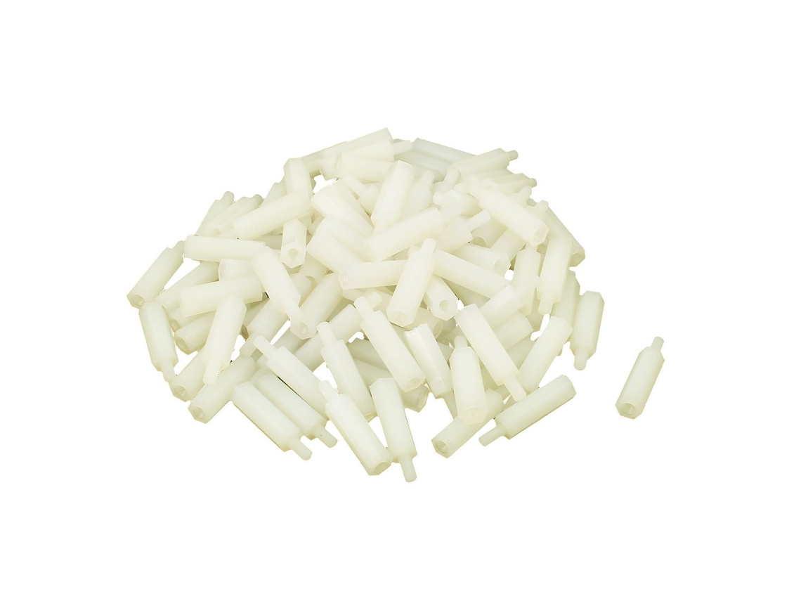 100 Peças de Parafusos Espaçadores Sextavados de Nylon M3 18 + 6 Mm com Rosca Externa para Pcb CHABERLU