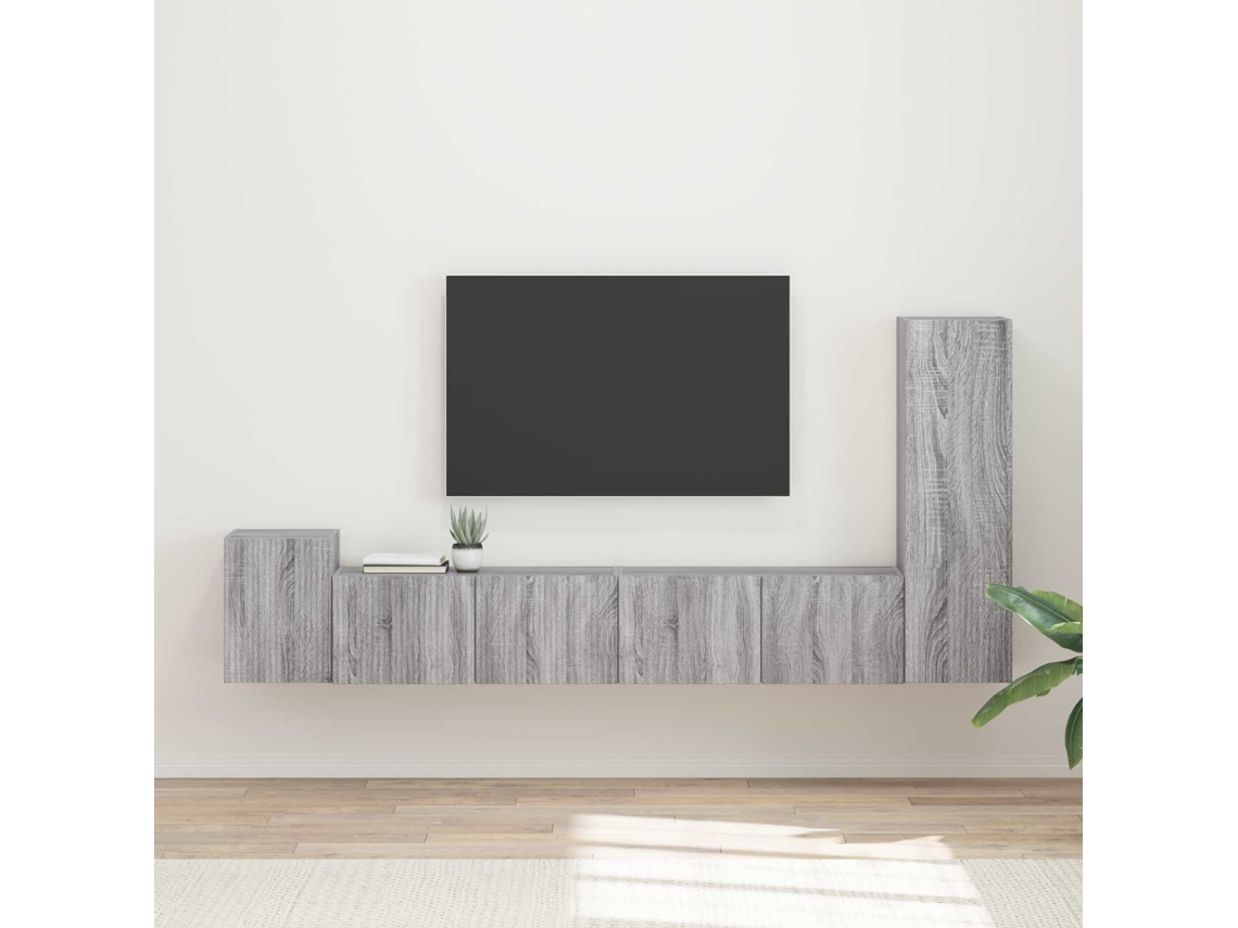 Vidaxl Conjunto De Móvel De Tv 3 Unid. Cinza Sonoma