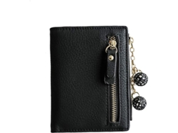 Mini Porta-moedas Feminino Com Fecho - Bolsa Pequena Em Pele - Preto