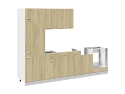 Kitchen Cabinet Set, Kitchen Cabinet Sets Vidaxl Marrom Madeira Processada