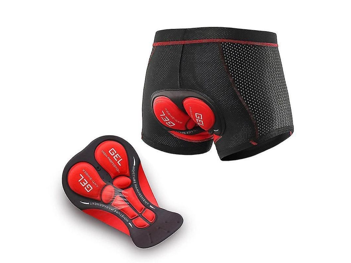 Bermudas de Ciclismo, Gel, Transpirável, Elástico, L Rojo