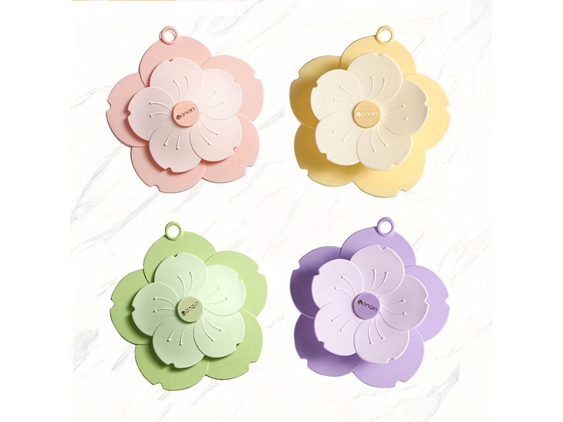Tampa de Ralo AQUAFORGE em formato flor cerejeira, 15,5 cm, com proteção anti odor