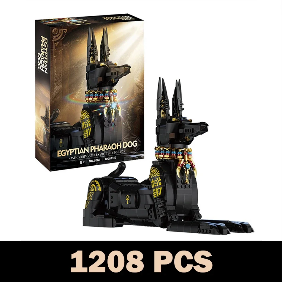 Brinquedo De Blocos De Montar: Estátua De Cão Múmia Da Guarda Do Faraó Do Antigo Egito