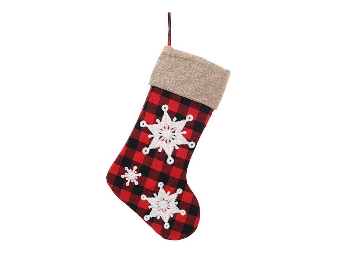 Laxiscreed Meias De Natal Com Floco De Neve 3d E Padrão Xadrez, Decoração Festiva De Natal