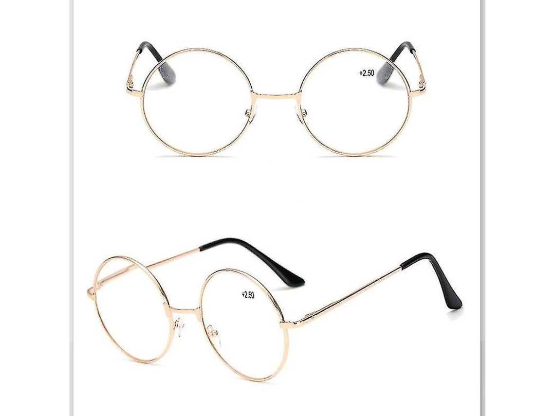 Óculos de Leitura Redondos Vintage Metal +1.00~4.00 Unisex Presente Ideal