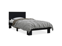 Bed Frame, Bed Frames Vidaxl Preto Madeira Processada (75 X 190 Cm)