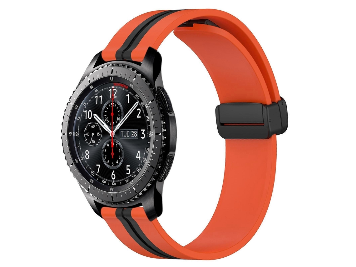 Pulseira De Silicone Dobrável Com Fecho Magnético De 22 Mm Para Samsung Gear S3 Frontier