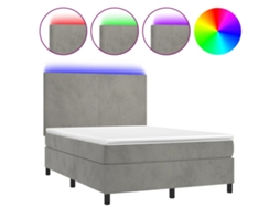 Box Spring Bed, Box Spring Beds Vidaxl Cinzeto Veludo (140 X 200 Cm)