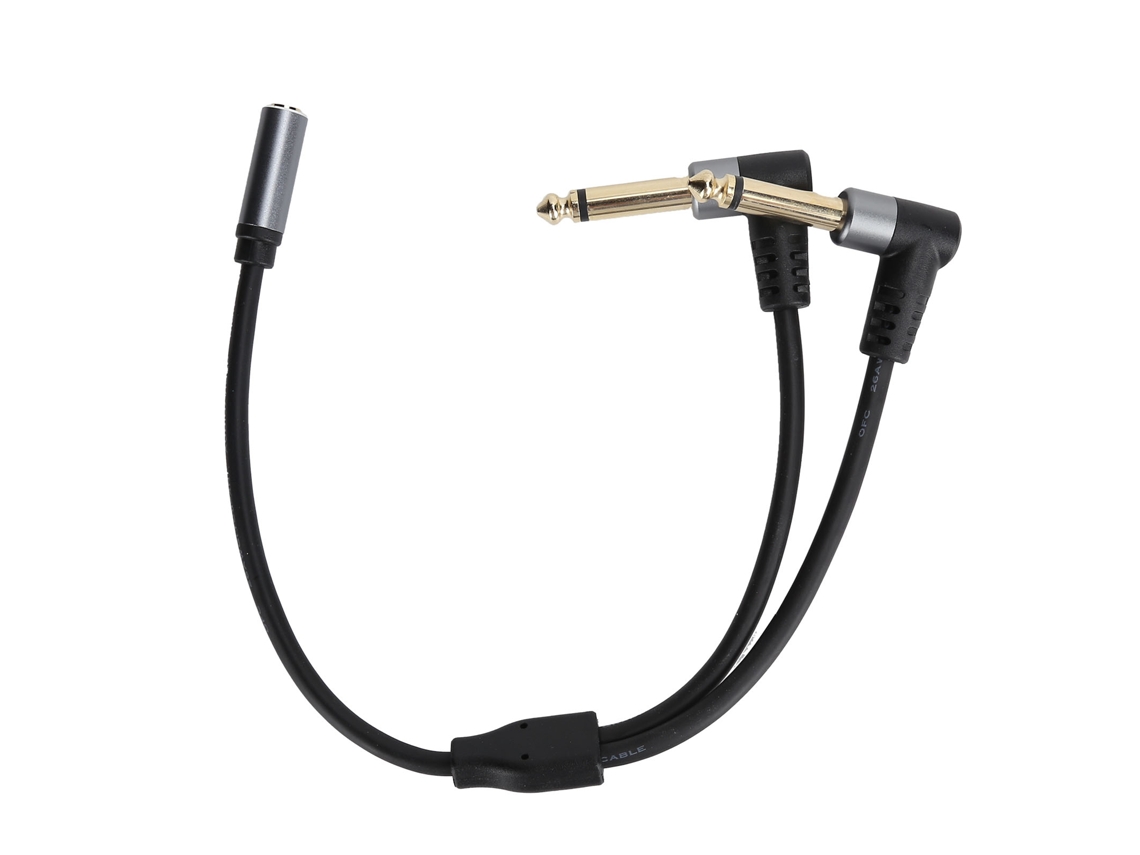 Adaptador De Áudio Estéreo 3.5mm Fêmea Para 6.35mm Macho, Cabo Conversor Para Mixer E Microfone