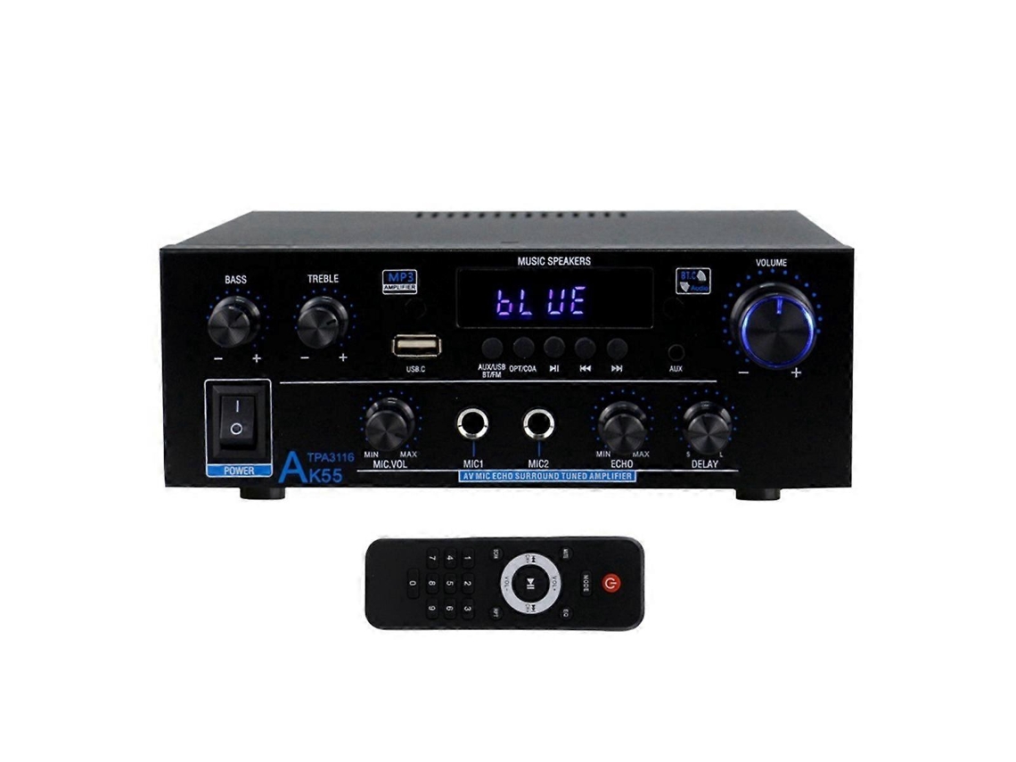 Amplificador Doméstico Ak55 900w Max Para Karaokê E Reprodução De Música Com Plugue Europeu