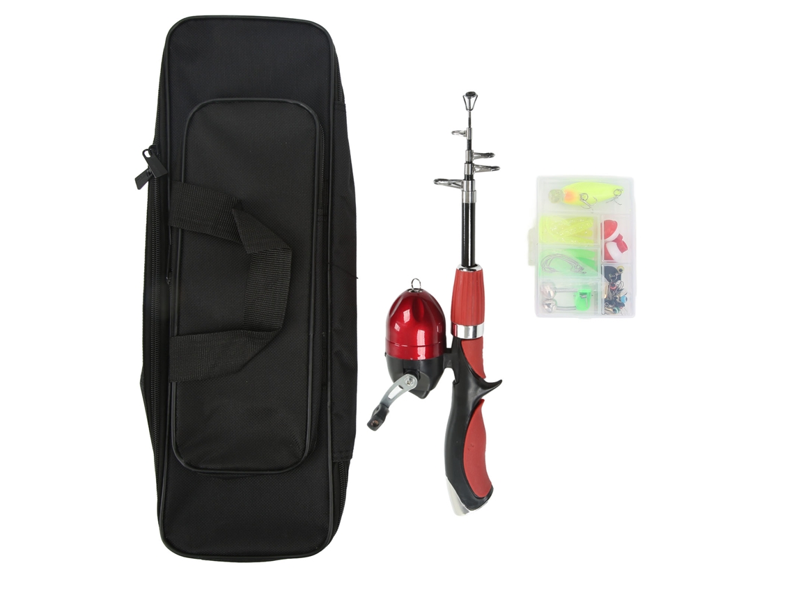 Kit de Pesca Infantil com Vara e Molinete Vermelho