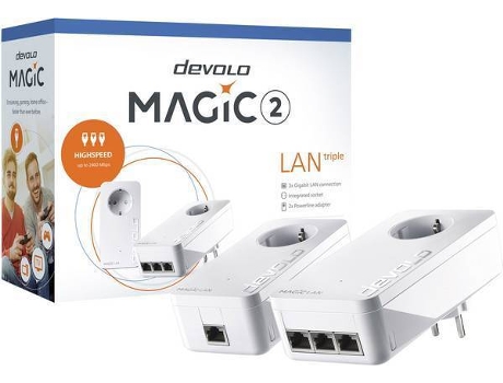 Magic 2 LAN triple, Starter Kit, Velocidade PLC até 2400Mbps c- 3 portas Gigabit - PT8517