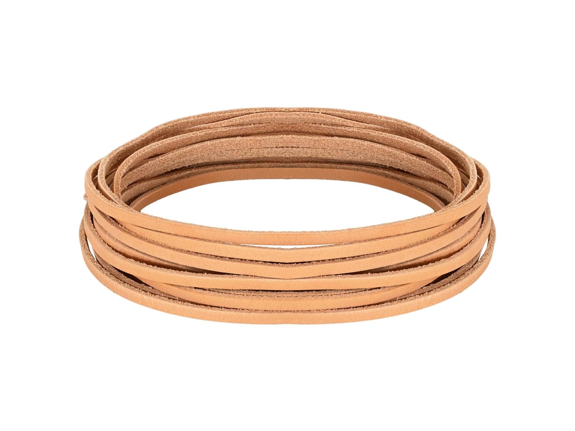 Vidaxl Pulseira De Couro Marrom Claro 200 X 0,3 Cm Couro