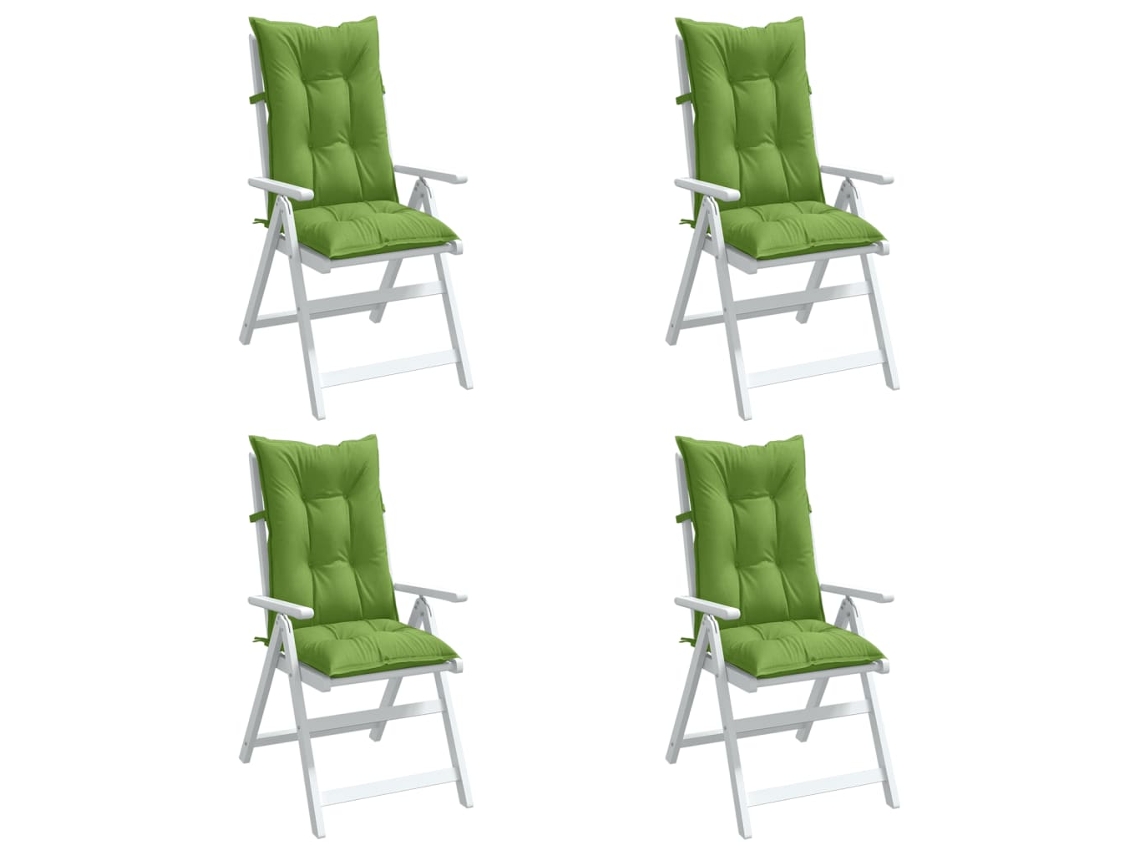 Vidaxl Almofadões Cadeiras Altas 4pcs Mesclado Tecido Verde
