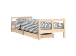 Kids Bed Frame, Kids Bed Frames Vidaxl Marrom Madeira De Pinho (80 X 200 Cm)