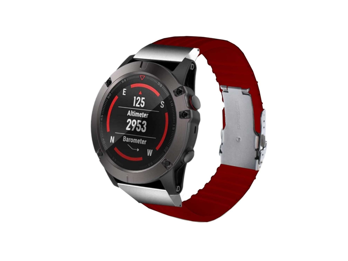 Bracelete Silicone Stripe Adaptável Garmin Instinct Solar Tactical Edition Vinho