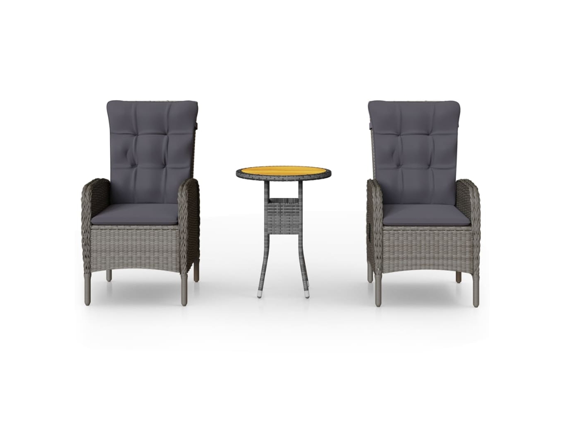 Bistro Set, Bistro Sets Vidaxl Cinzeto Rattan / Vime (ø 60 Cm Table)