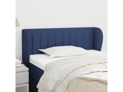 Vidaxl Cabeceira De Cama C/ Abas Tecido 83x23x78/88 Cm Azul