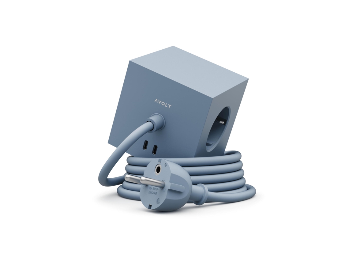 Carregador de Parede AVOLT Square 2x Usb - C (30W - 1.8 M - Azul)