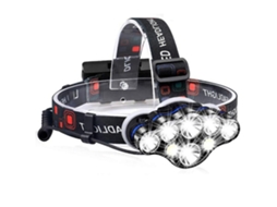 Farol Poderoso À Prova Dágua De 8 Leds Lâmpada De Cabeça Recarregável Usb Preta Yunzii