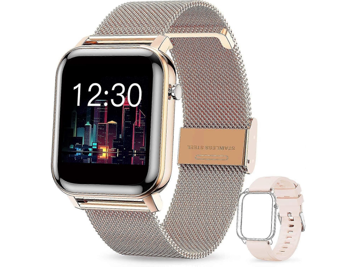 Smartwatch com Monitoramento de Frequência Cardíaca e Cronômetro Esportivo Compatível com iOS e Android Gold Ly Ebike