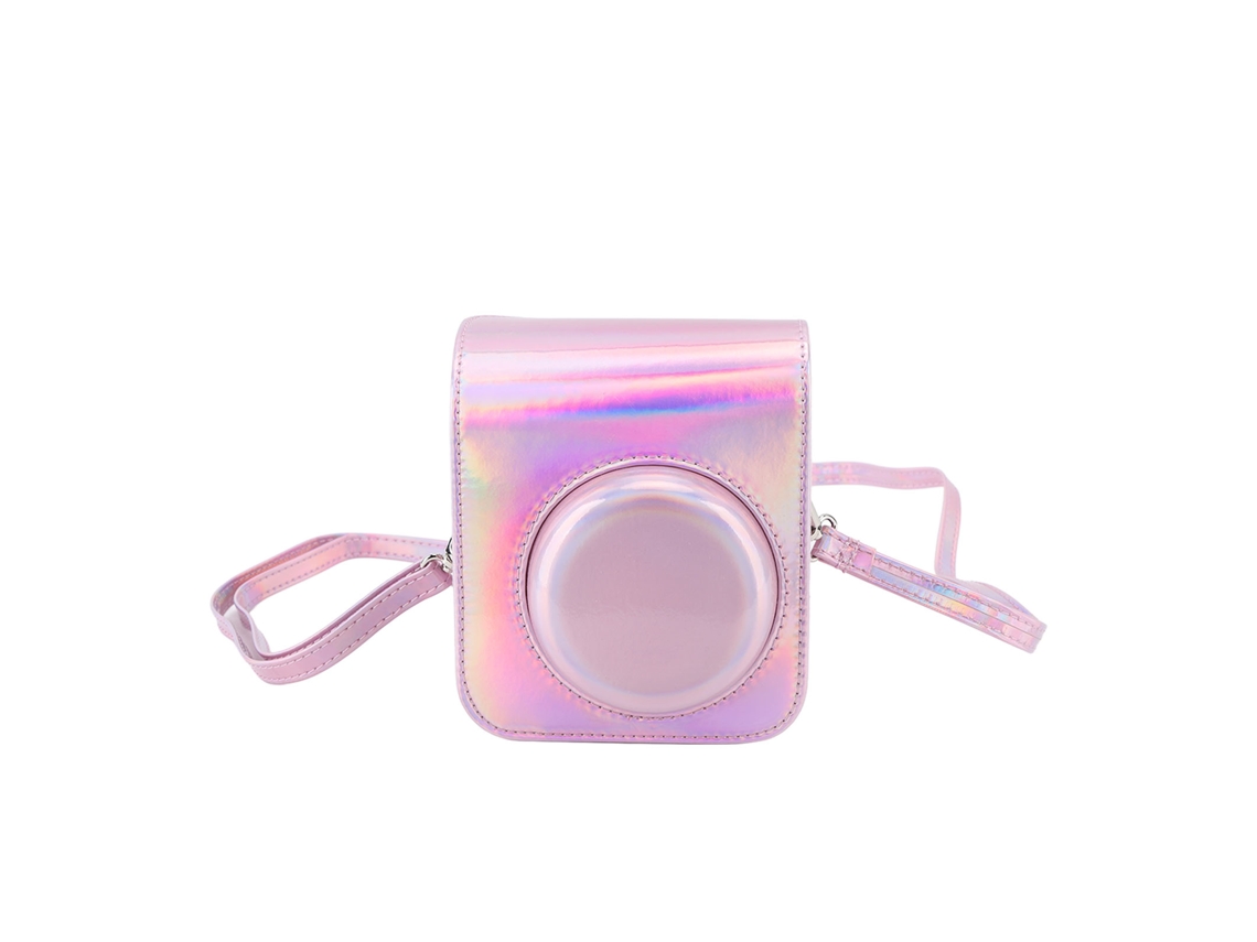 Fashionable Pu Leather Protective Case Bag With Adjustable Shoulder Strap Fit For Fujifilm Instax Mini 12 Pink LAXISCREED
