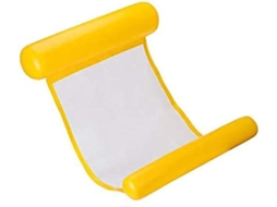 Cama Inflável Amarela Flutuante, Tipo Rede, Para Piscina, Praia E Mar.