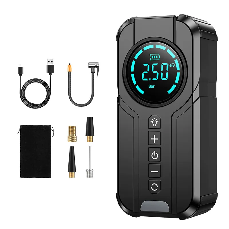 Inflador De Pneus Portátil Sem Fio, Recarregável, Adequado Para Carros, Motocicletas E Bicicletas.
